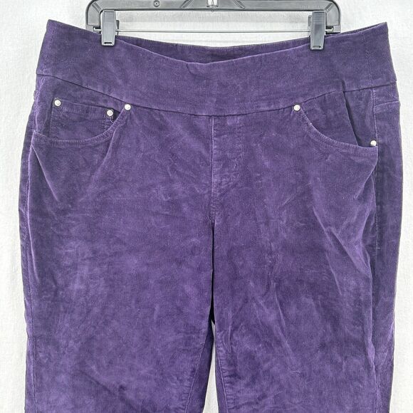 Jag Jeans Womens 14W Corduroy Straight Purple Preppy Pull On *See Measurements - Picture 3 of 13